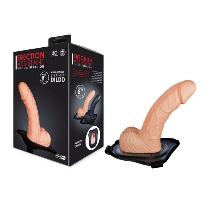 Erection Assistant Hollow Strap-On 8'' Flesh